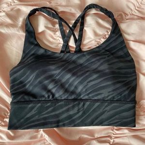 lululemon sports bra - Le Tigre Camo Deep Coal Multi/black - size 4
